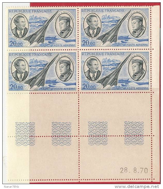 (d) Bloc De 4 Timbres N°PA44 Coin Daté 28/8/70 - 1960-.... Ungebraucht