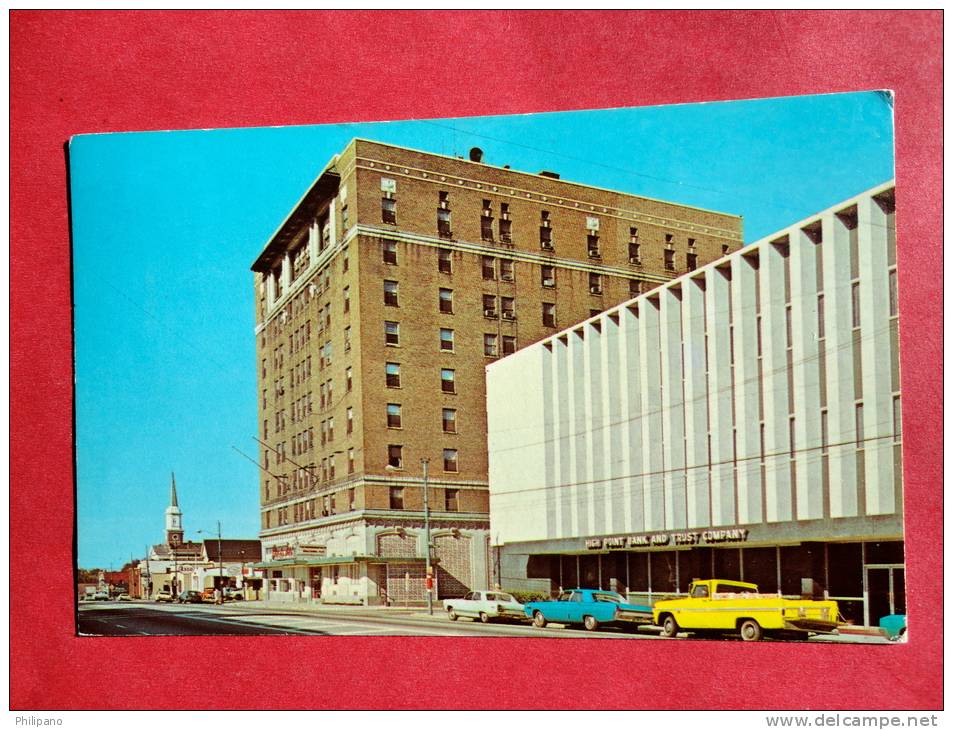 North Carolina > High Point  Main Street Hotel & Bank 1969 Cancel -- Early Chrome-- - - -  - Ref 507 - High Point