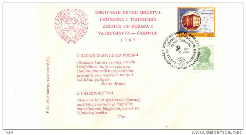 Kroatien / Croatia Feuerwehr / Firemen Sonderbrief / Commemmorative Cover - Firemen