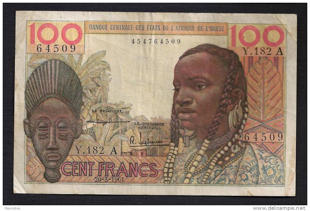 COSTA D´AVORIO (Ivory Coast) :  100 Francs- P101A - 1961 - Sn :454764509 - Côte D'Ivoire