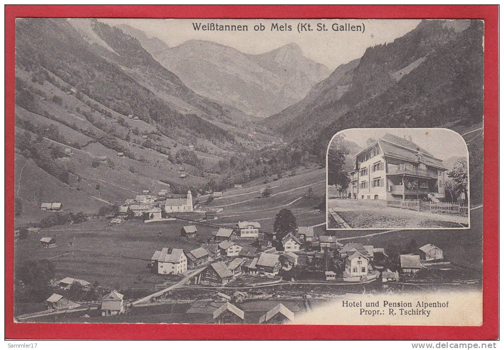 WEISSTANNEN OB MELS, HOTEL ALPENHOF, 1921 - Mels