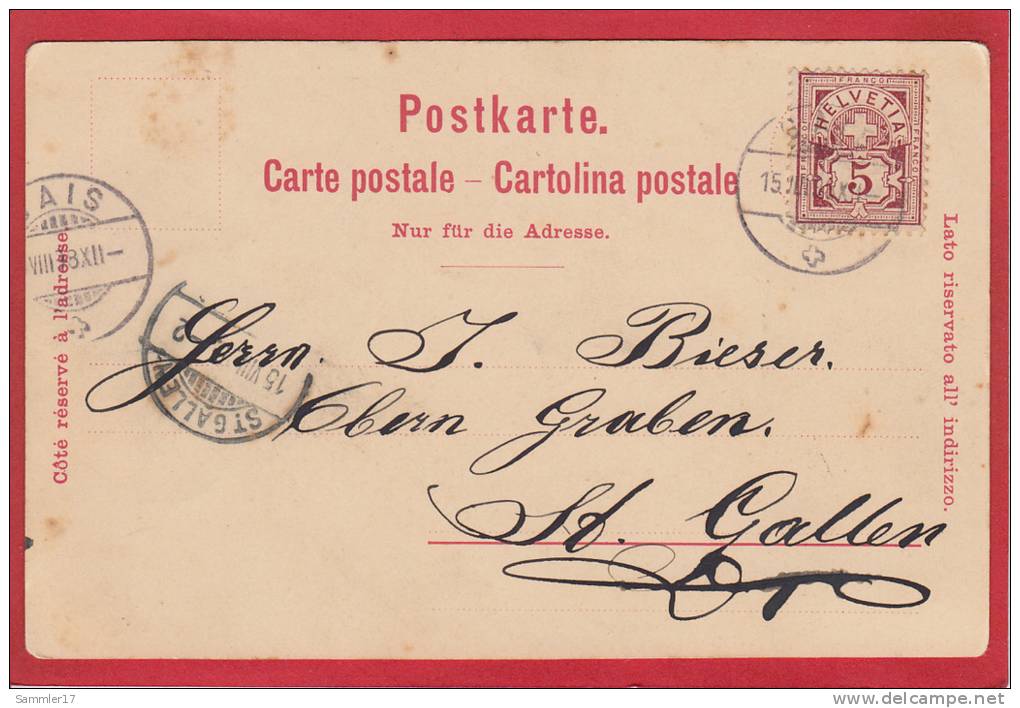 GAIS LITHO, FEDERLITHO 1898 - Gais