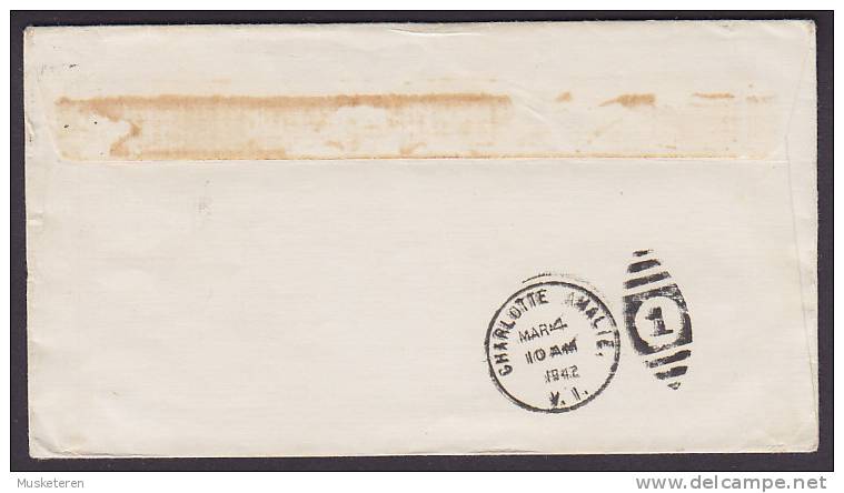 Canal Zone Airmail Par Avion FRANCE FULD? 1942 Cover To CHARLOTTE AMALIE (Arrival) US Virgin Islands (2 Scans) - Canal Zone