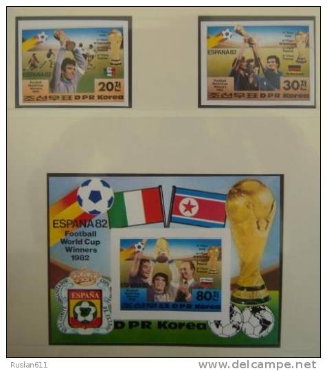 Soccer Football Fussball Korea #2269/70B + Bl 123B Imperf 1982 World Cup In Spain MNH ** - 1982 – Espagne