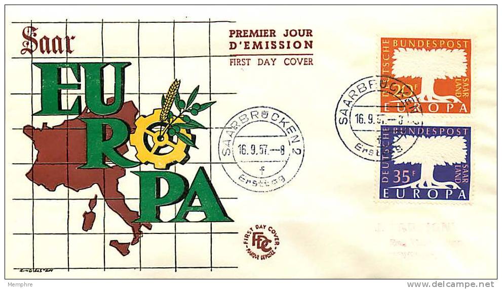 1957     Europa CEPT  FDC Non Adressé - FDC