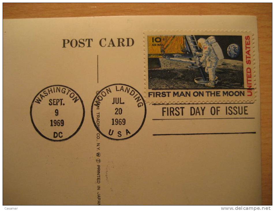 USA Moon Landing Washington 1969 Planet Rocket Spacecraft Space Spatial Espace Cosmos Astronomy Post Card - Astronomia