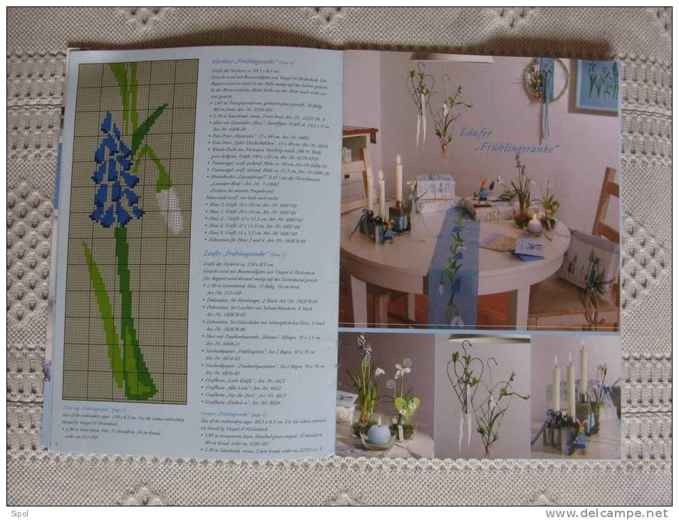 Erste Blüten - Acufactum Einfach Schön  16 Pages -7 Grilles De Fleurs Printanière + Necessaire Pour Photophore - Point De Croix