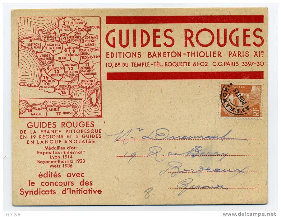 FRANCE - PREO. SUR LETTRE - N° 99 SUR CARTE PUB. - TB - 1953-1960