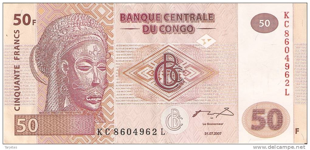 BILLETE DE EL CONGO DE 50 FRANCOS DEL AÑO 2007 (BANKNOTE) - Non Classés