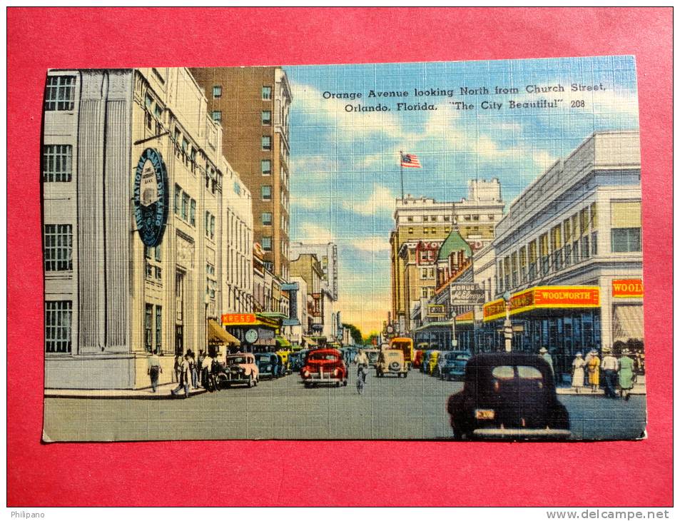 Florida > Orlando   Orange Ave-- Bank---- Kress--- Woolworth Linen- Ref  509 - Orlando