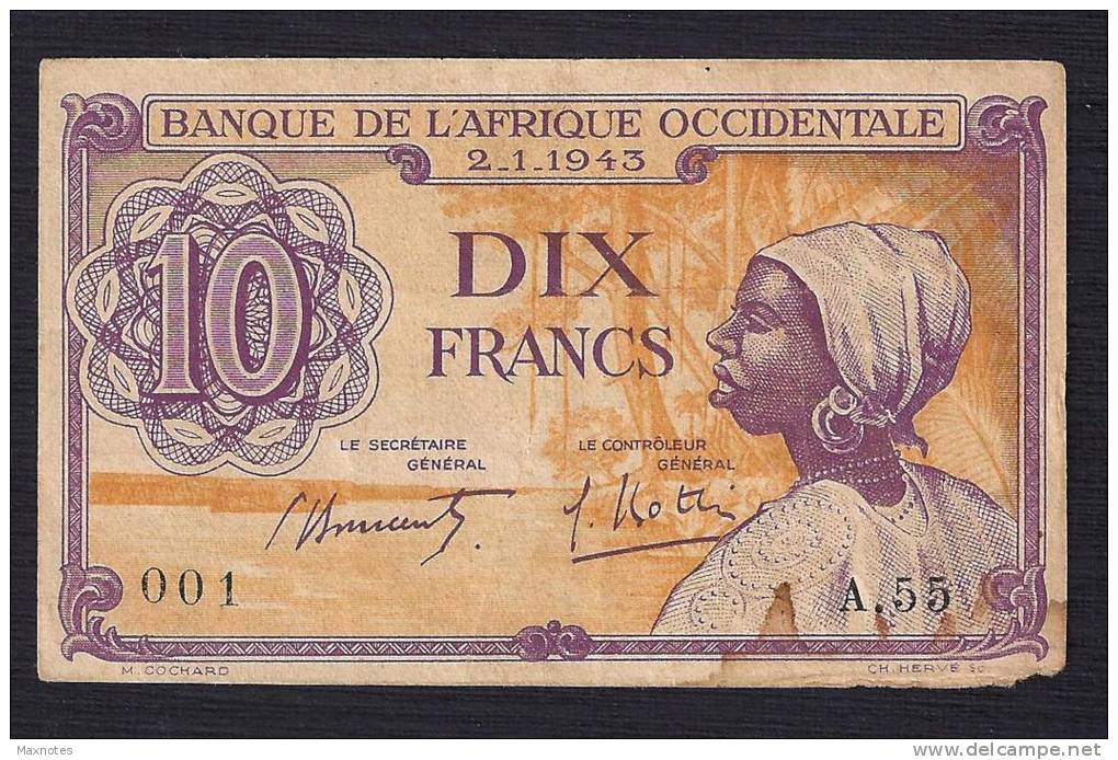 AFRIQUE OCCIDENTALE (French West Africa)  :  10 Francs  - P29 - Autres - Afrique