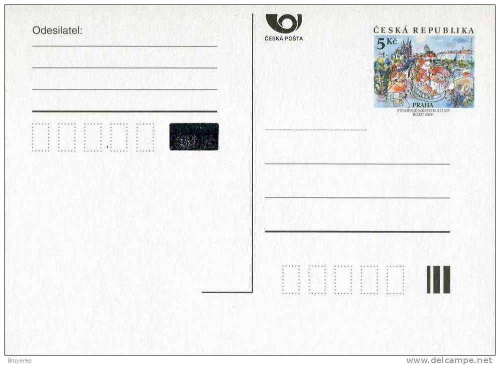 Entier Postal De La Rép. Tchèque Sur Carte Postale - Cartes Postales
