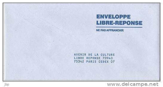 France - Enveloppe Libre-réponse Neuve - Avenir De La Culture. - Cartes/Enveloppes Réponse T