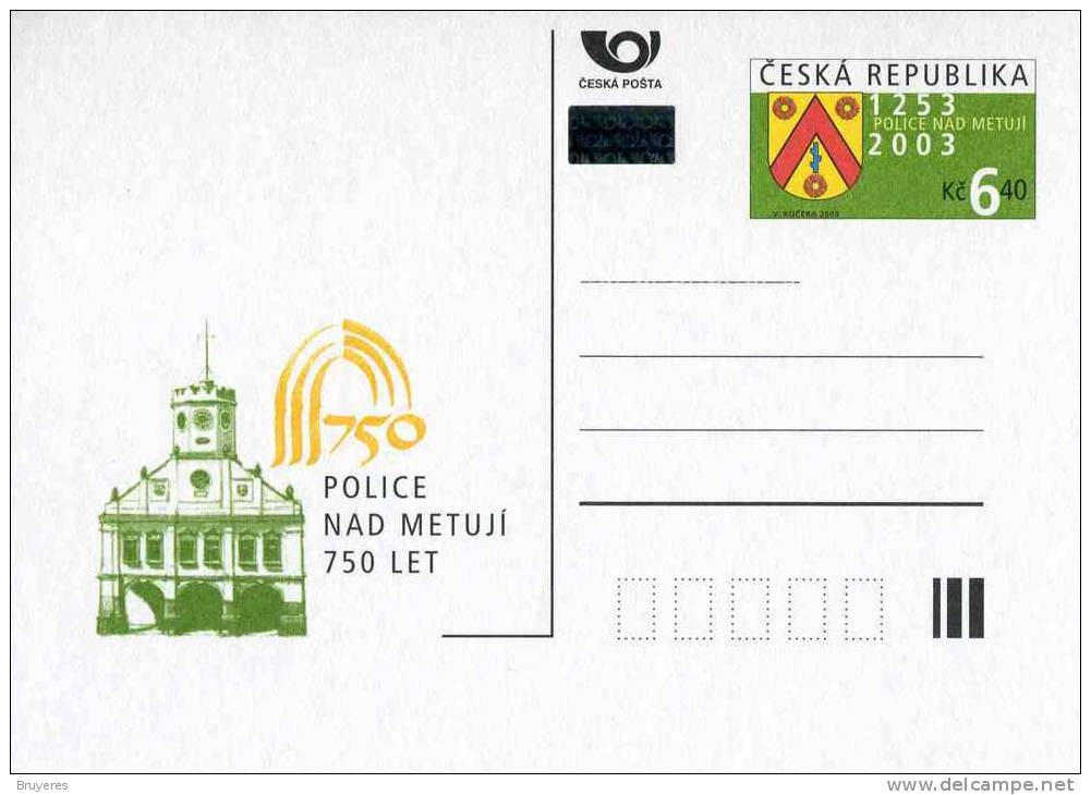 Entier Postal De 2003 De La Rép. Tchèque Sur Carte Postale Avec Ilustration - Postkaarten