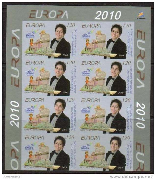 Armenia Nagorno Karabakh 2010 Europa Eurovision IMPERFORATE Large Block Of 8.  See Image - 2010