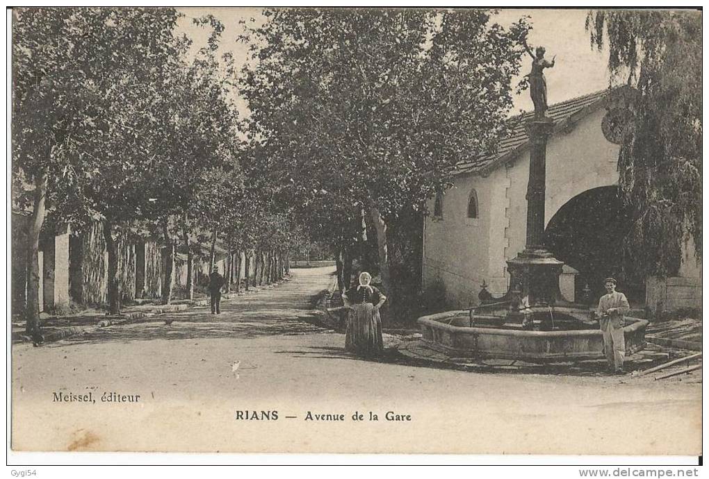 RIANS. Avenue De La Gare CPA 1918 - Rians