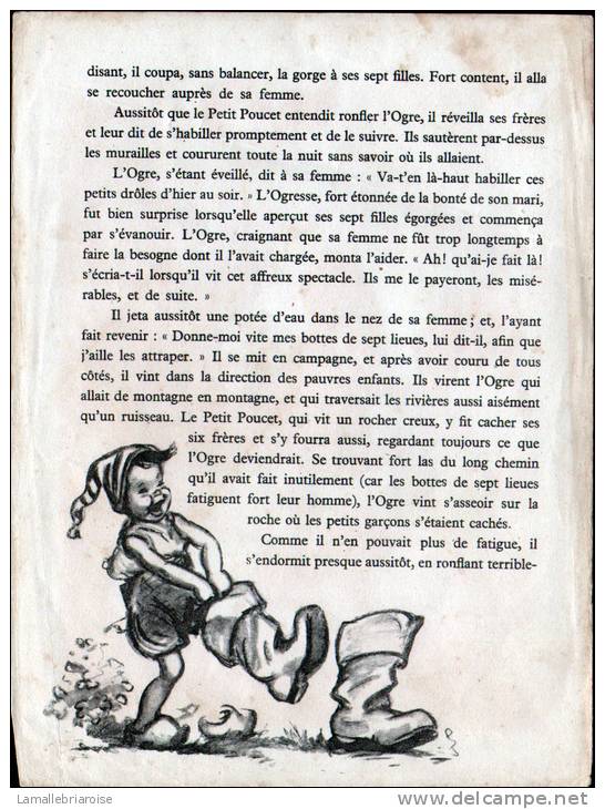 PAGE EXTRAITE  DU LIVRE: LE PETIT POUCET ( CH PERRAULT) ILLUSTRATION GERMAINE BOURET. LIRE LA DESCRIPTION - Bouret, Germaine