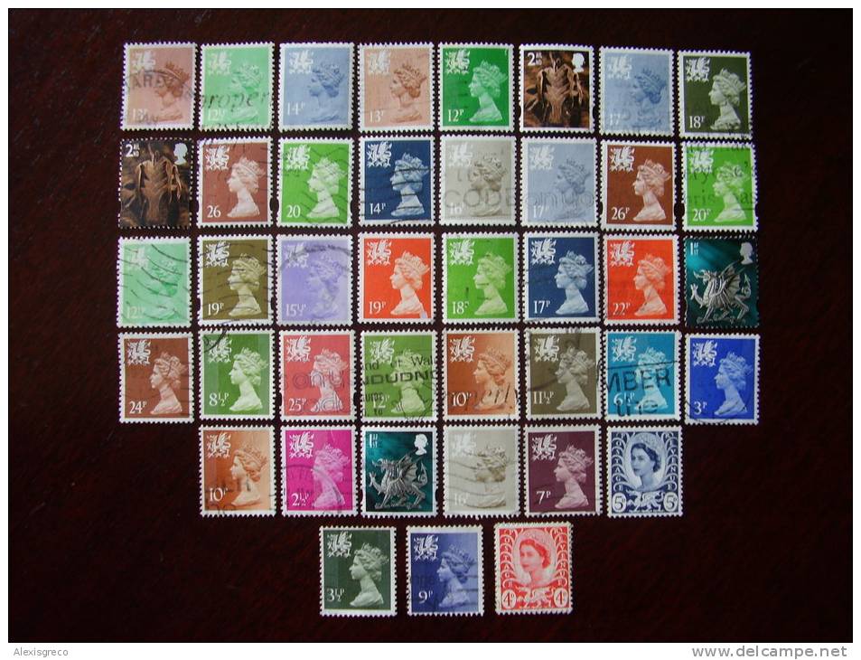 GB REGIONALS  WALES COLLECTION Of 41 All USED And DIFFERENT. - Pays De Galles