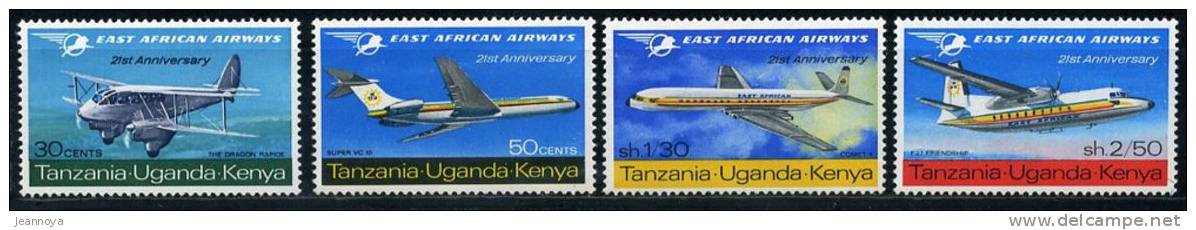 TANZANIE - OUGANDA - KENYA - 21 & 30 éme. ANNIVERSAIRE EAST AFRICAN AIRWAYS - TB - Kenya, Ouganda & Tanzanie
