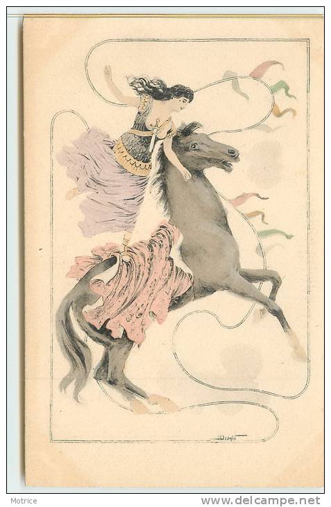 FEMME AU CHEVAL  (carte Illustrée Par Douin) - Other & Unclassified