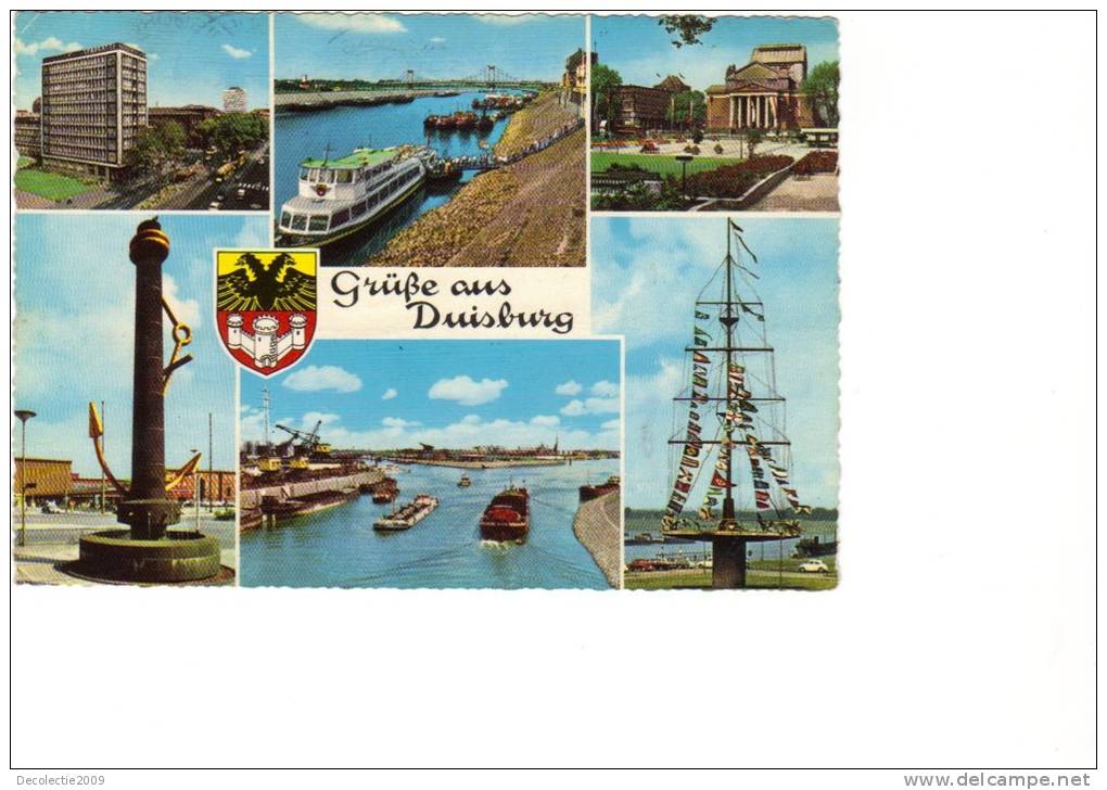 B67161 Germany Duisburg Boats Bateaux Multiviews Used Perfect Shape Back Scan At Request - Duisburg