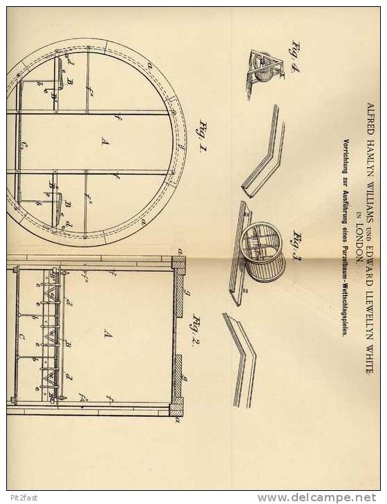 Original Patentschrift - Purzelbaum Spiel , 1887 , E. White In London !!! - Antikspielzeug