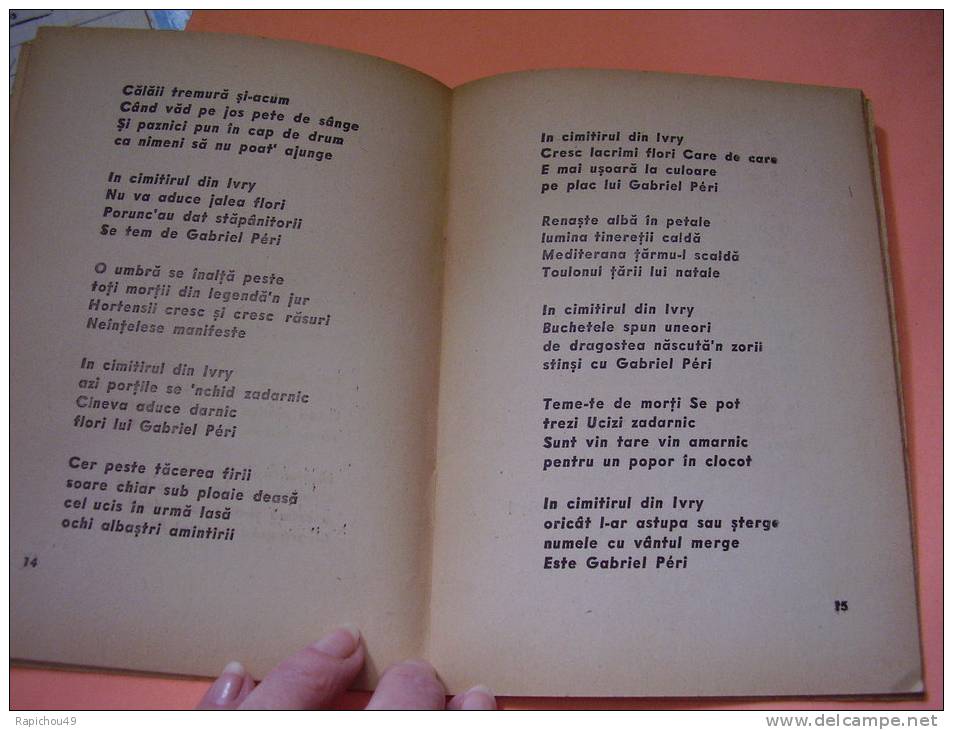 R A R E .... POEME De ARAGON En ROUMAIN - EDITURA SCANTEIA - 1947 - In Romaneste De VERONICA PORUMBACU - Poetry