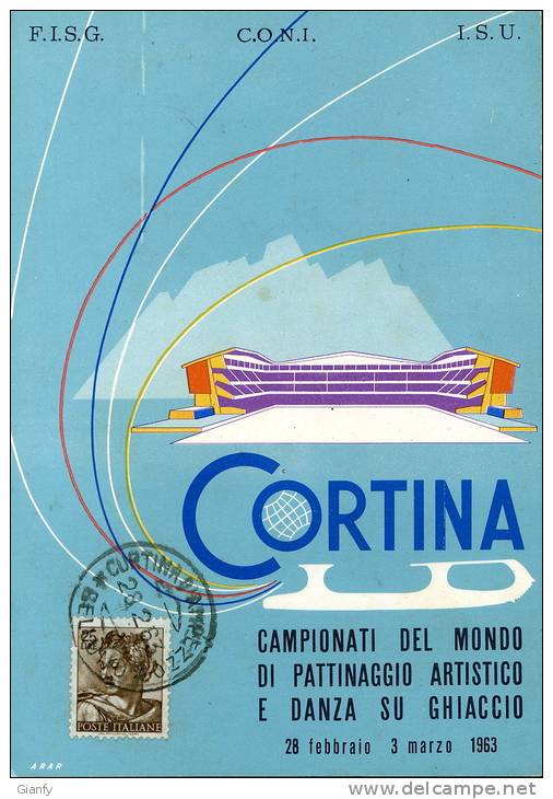 CORTINA AMPEZZO CAMPIONATI MONDIALI PATTINAGGIO ARTISTICO 1963 ANN SPEC - Pattinaggio Artistico