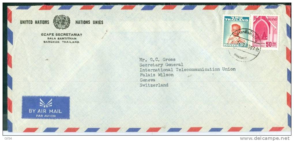 Lettre  Par Avion Affranchie Thailande  Pour La Suisse Vers  1960  Lh9227 - Thaïlande