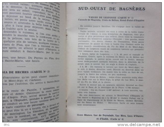 GUIDE BAGNERES DE BIGORRE 1939- attention ne contient que 4 CARTES VOIR PHOTOS