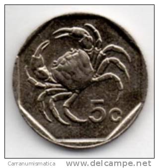 MALTA 5 CENTS 1991 - Malte