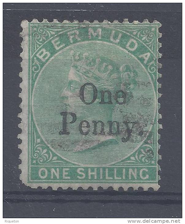 BERMUDES - 1874/75 -  SURCHARGE N° 11  OBLITERE  - RARE - COTE : 500 €  - - Bermudes