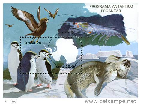Brasil 1990. Antarctic, Penguin, Michel BL 81, MNH 16450 - Pingouins & Manchots
