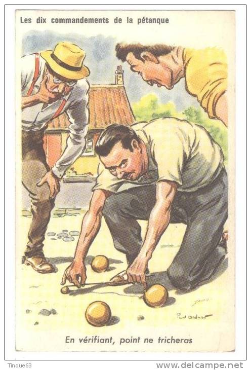 BOULES - PETANQUE - Les Dix Commandements De La Pétanque - En Vérifiant, Point Ne Tricheras - Photochrom  982 - Ordner, P.