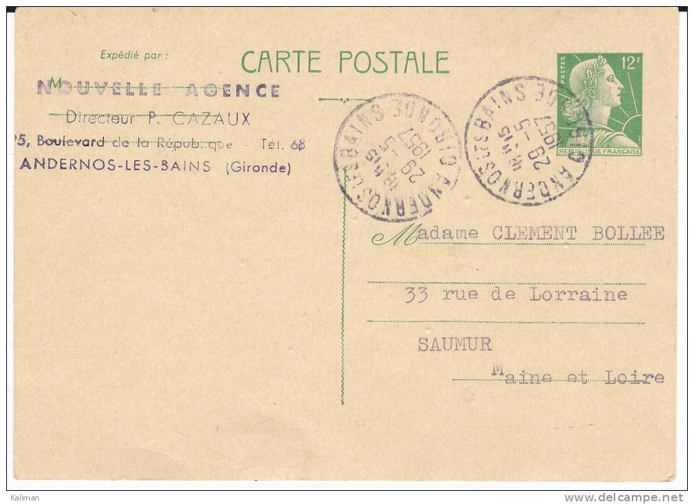 France Carte/entier Postal Yvert N° 1010-CP1 Oblitéré - Standaardpostkaarten En TSC (Voor 1995)