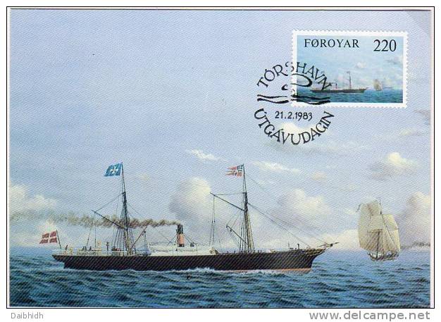 FAEROE IS.  1983 Steamships Set  On 3 Maximum Cards.  Michel 79-81 - Faroe Islands