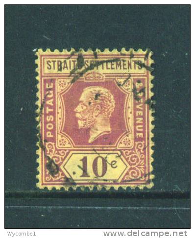 STRAITS SETTLEMENTS  -  1912  George V  10c  Used As Scan - Straits Settlements