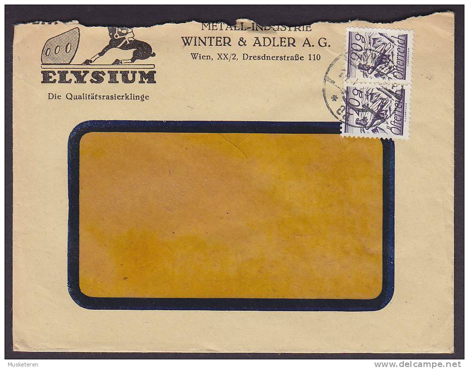 Austria ELYSIUM Commercial METALL-INDUSTRIE WINTER & ADLER Akt. -Ges. WIEN 1929 Cover Brief - Covers & Documents