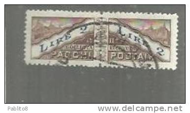 SAN MARINO 1945 PACCHI POSTALI L 2 TIMBRATO - Paquetes Postales