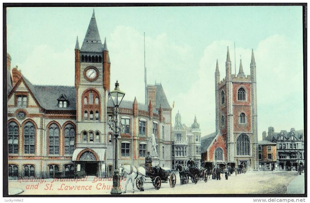 "Reading, Municipal Buildings And St Lawrence Church",   Dated 1904. - Reading
