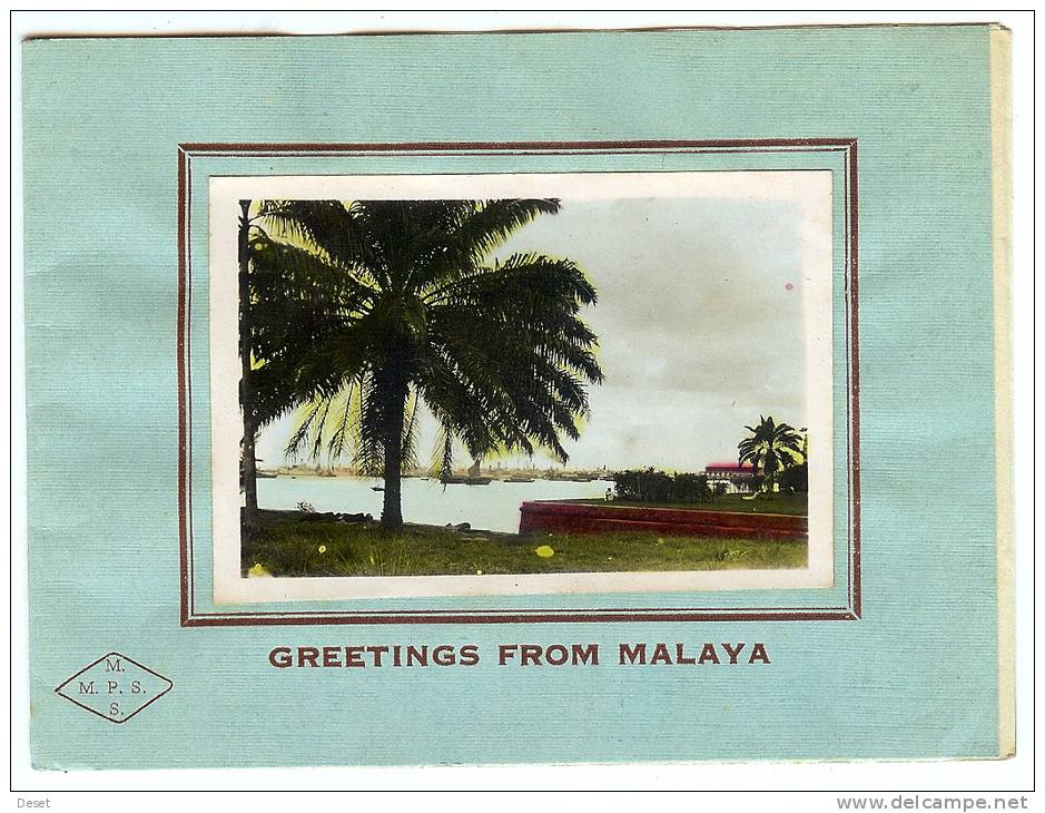 Malaya - Greetings From Malaya Folded Greeting Card Round Year 1925 - Malesia