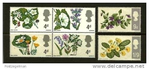 UNITED KINGDOM 1967 Unused Hinged Stamp(s) Flowers Nrs. 446-451 - Neufs