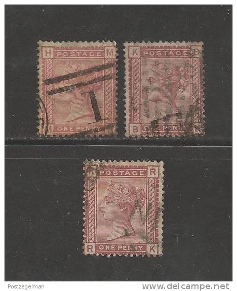 UNITED KINGDOM 1880 Used Stamp Victoria 1p Red-brown (3 Stamps) Nr. 56 - Used Stamps