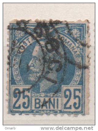 Fra145 Romania, Roumanie | Re, Roi, King Carlo I, Charles I, 25 Bani Blue, D: 13,5 N. 61 Y&T - Usado