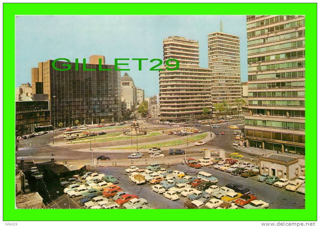 MEXICO - PLAZA CRISTOBAL COLON - REFORMA BOULEVARD - ANIMATED OLD CARS - - Mexico