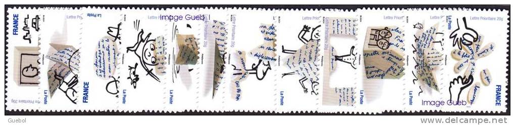 France Autoadhésif ** N°  473 à 484 - Sourires De 2010 De Serge BLOCH - Unused Stamps