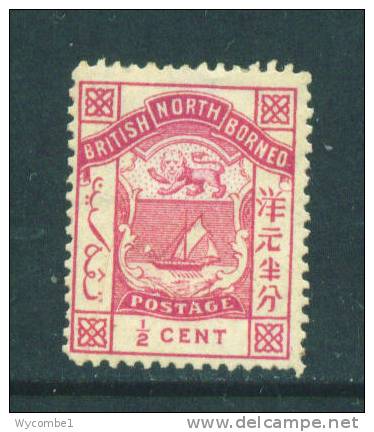 NORTH BORNEO  -  1886  1/2c  MM (hinge Remainders And Vertical Crease) As Scan - North Borneo (...-1963)