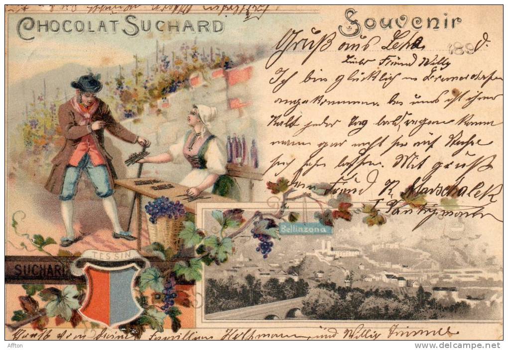 Souvenir  Bellinzone Chocolat Suchard 1898 - Bellinzone