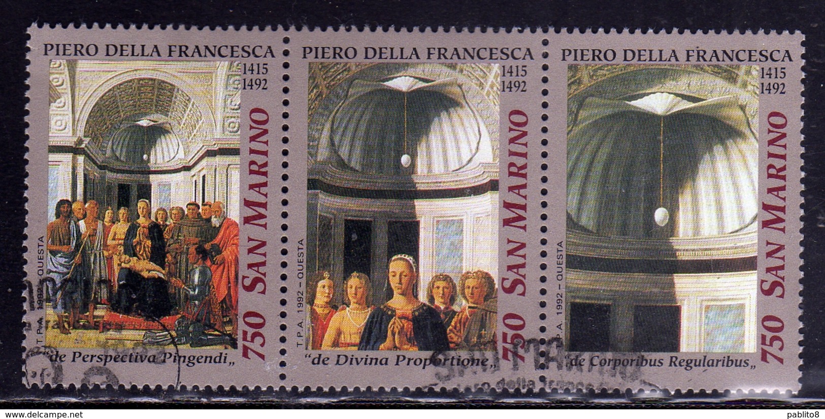 REPUBBLICA DI SAN MARINO 1992 NATALE CHRISTMAS NOEL WEIHNACHTEN NAVIDAD SERIE COMPLETA COMPLETE SET USATA USED OBLITERE' - Used Stamps