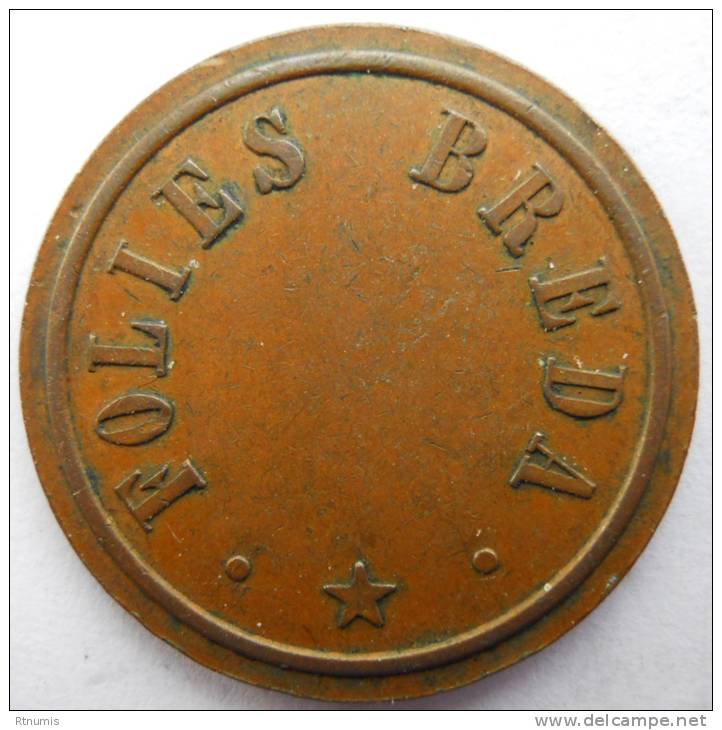 Pays Bas Nederland "Folies" Breda Jeton 24mm - Monetari/ Di Necessità